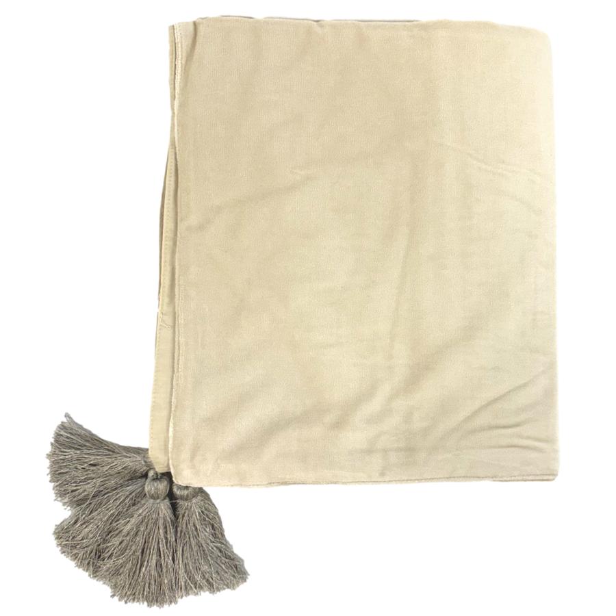 ragged rose Tanya Cream Velvet Throw