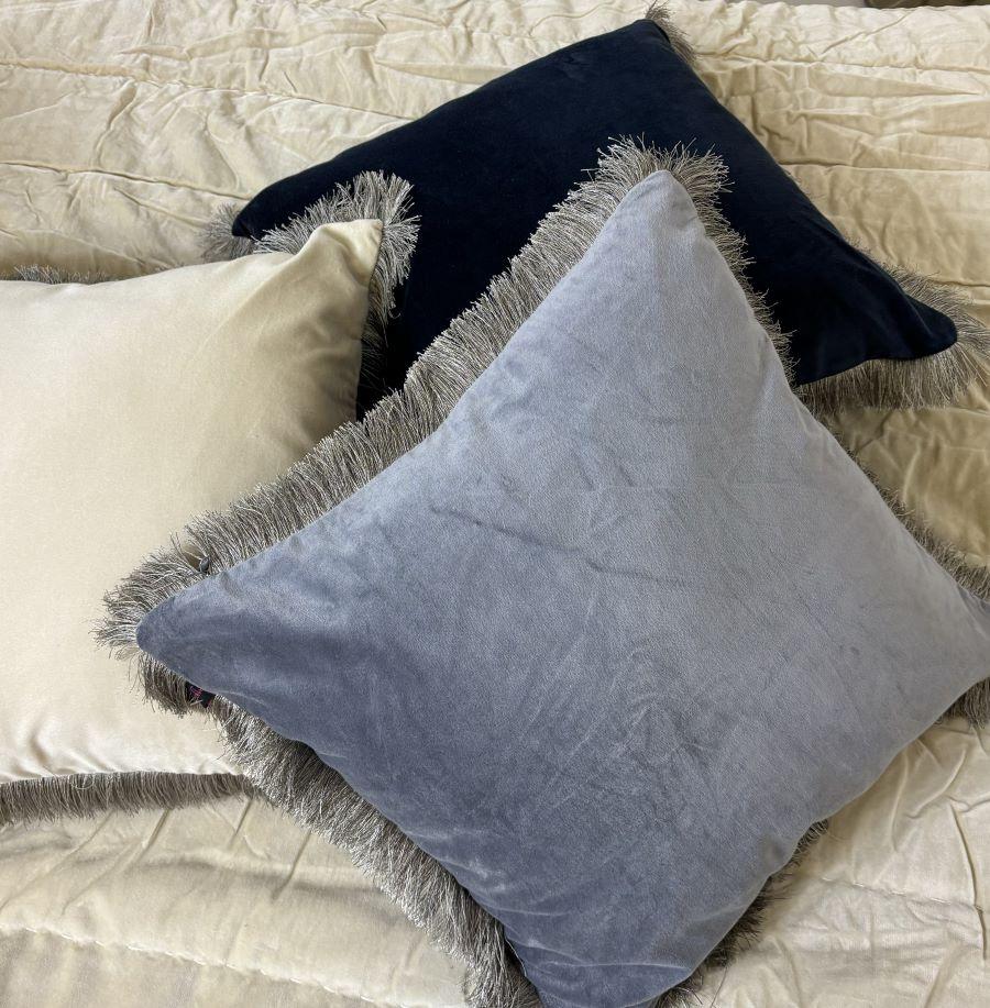 Ragged Rose Tanya Grey Velvet Throw