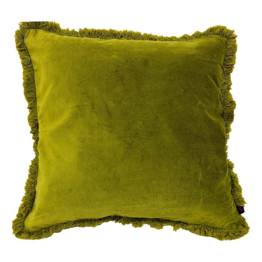 Ragged Rose Tanya Olive Green Velvet Throw