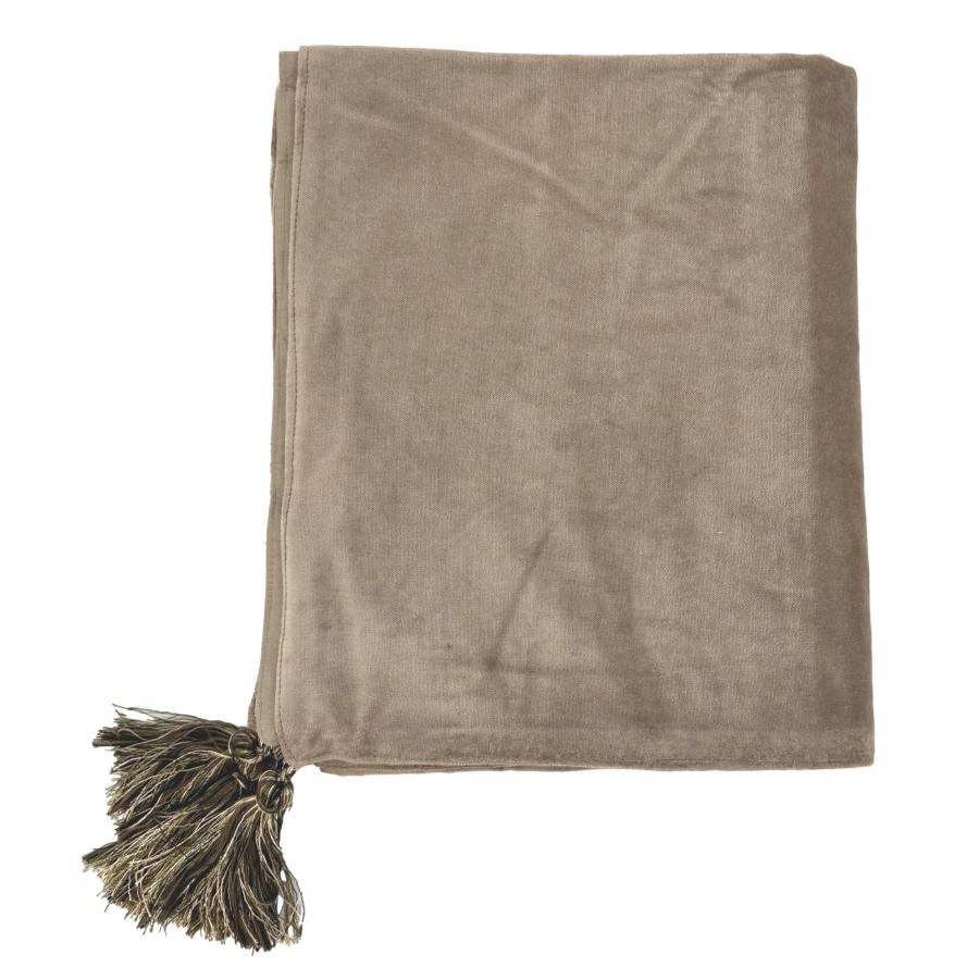 ragged rose Tanya Taupe Velvet Throw