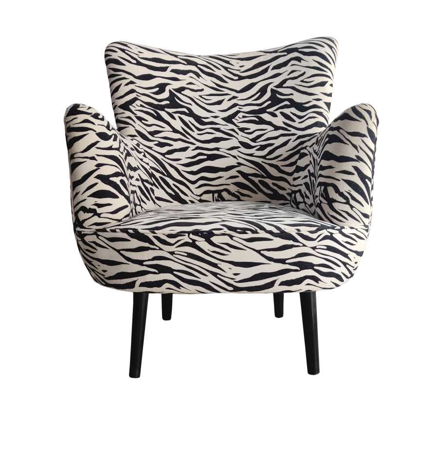 Ragged Rose Zebra Print Velvet Armchair