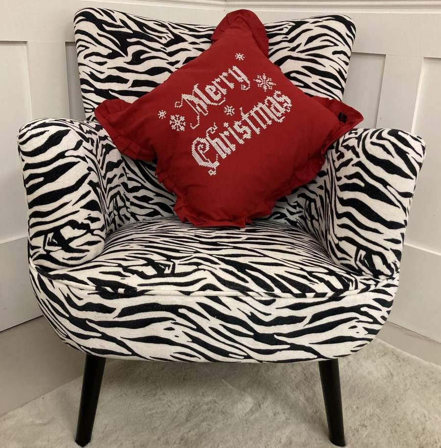 Ragged Rose Zebra Print Velvet Armchair