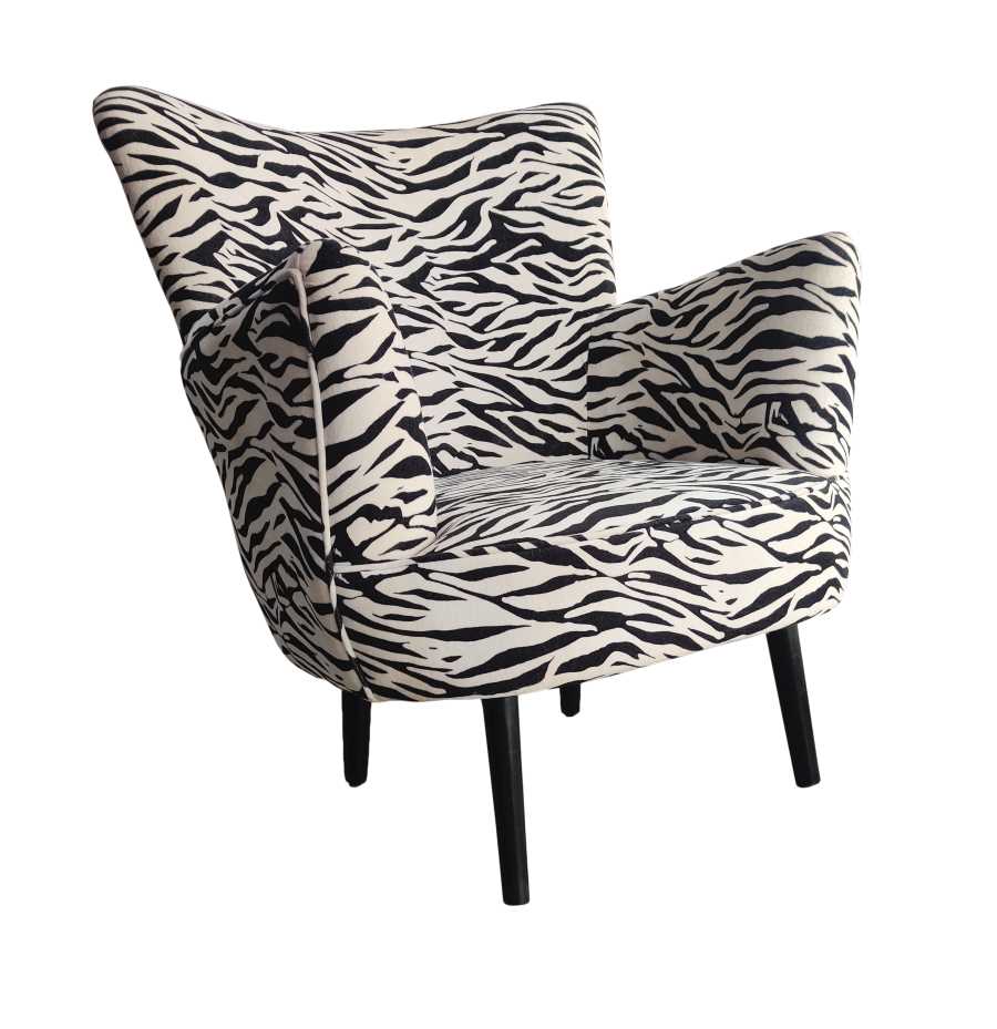 Ragged Rose Zebra Print Velvet Armchair