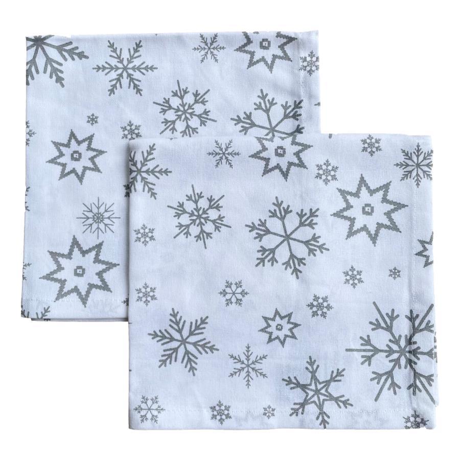 ragged rose Silver Snowflakes Christmas Napkins-Pack of 4
