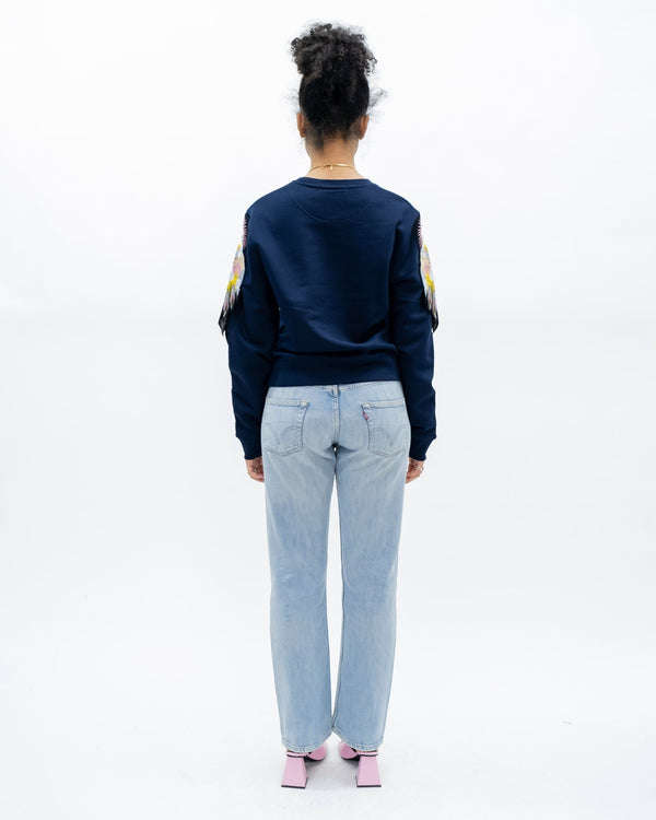 Ragyard Evergreen - French Navy Parrot Patch Sweatshirt