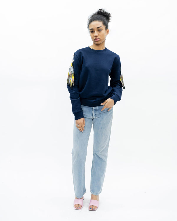 Ragyard Evergreen - French Navy Parrot Patch Sweatshirt