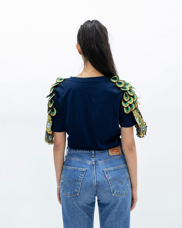 Ragyard Evergreen - French Navy Peacock Patch T-Shirt