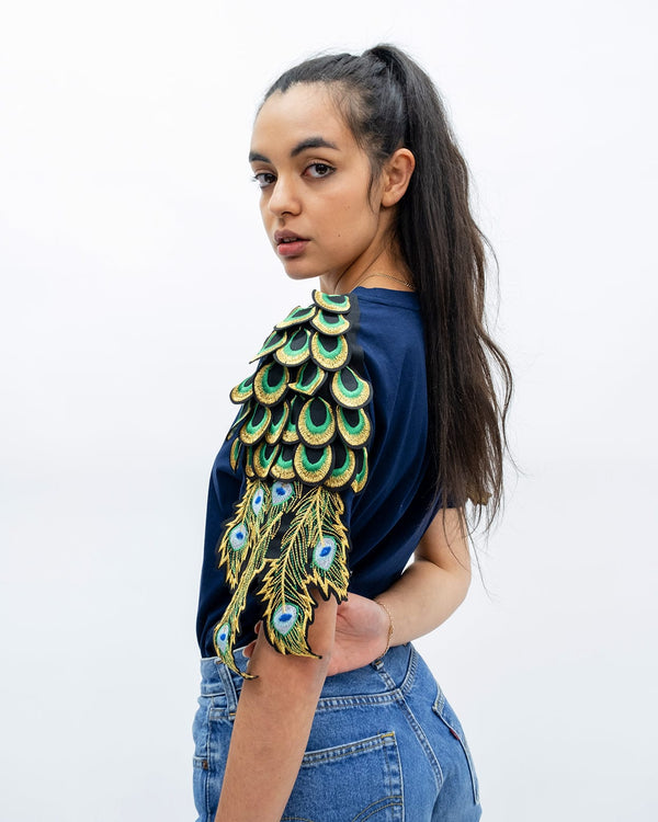 ragyard Evergreen - French Navy Peacock Patch T-Shirt