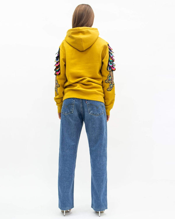 Ragyard Evergreen - Ochre Psychedelic Peacock Patch Hoodie
