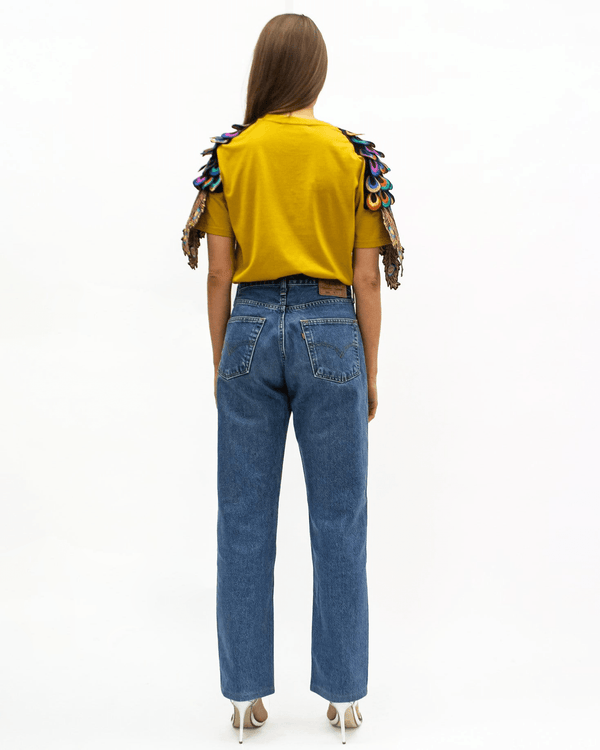 Ragyard Evergreen - Ochre Psychedelic Peacock Patch T-Shirt