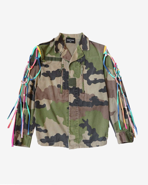 Ragyard Military Jacket With Macrame Tassel Beaded Shoulders