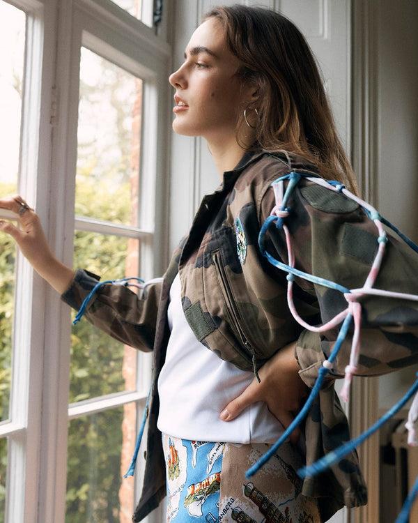 ragyard Military Jacket with Macrame Tassel Beaded Shoulders ragyard Military Jacket with Macrame Tassel Beaded Shoulders