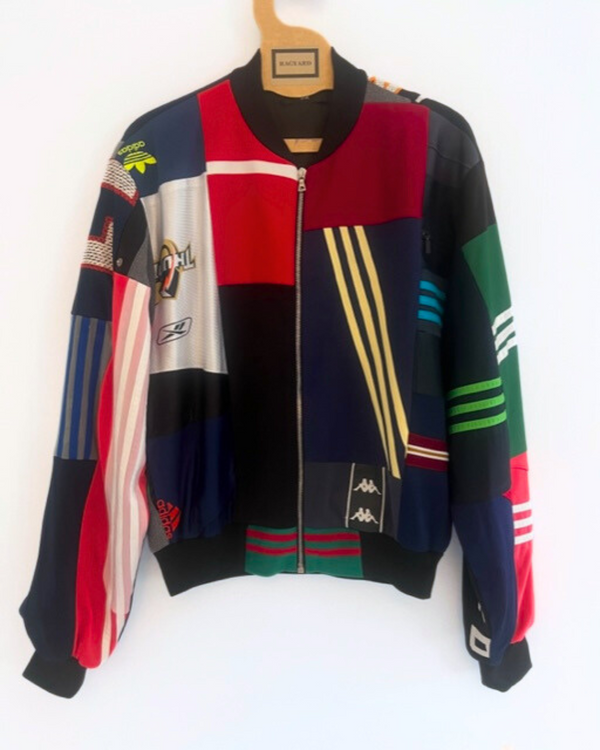 ragyard ONE OFF BOMBER Jacket made from Vintage sportswear panelling