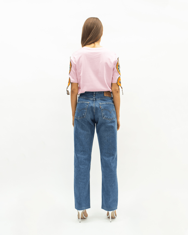 Ragyard Dragon Patch T-Shirt In Cotton Pink