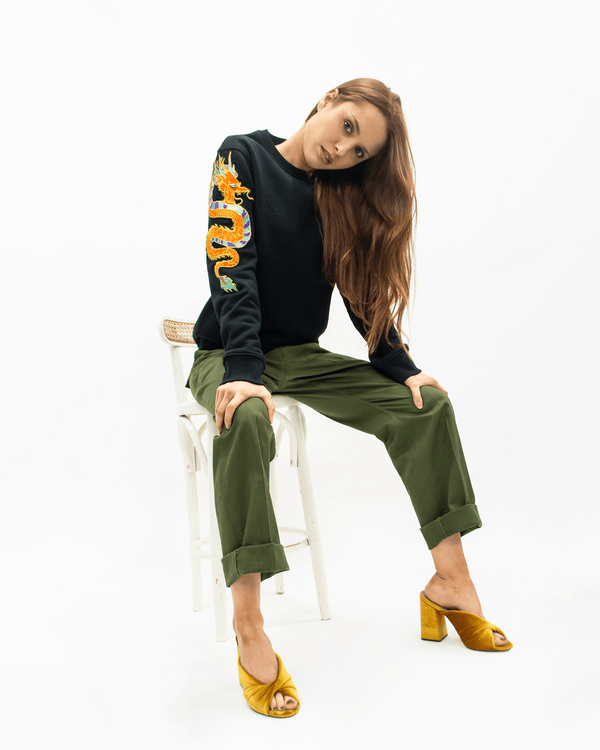 ragyard Evergreen - Black Dragon Patch Sweatshirt