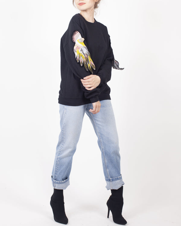 ragyard Evergreen - Black Parrot Patch Sweatshirt