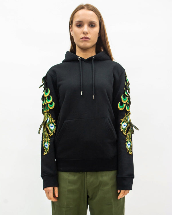 Ragyard Evergreen - Black Peacock Patch Hoodie