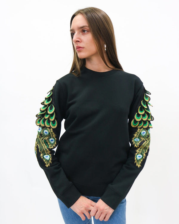 Ragyard Evergreen - Black Peacock Patch Sweatshirt