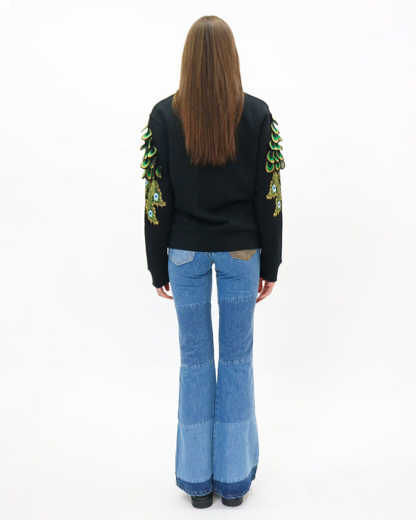 Ragyard Evergreen - Black Peacock Patch Sweatshirt