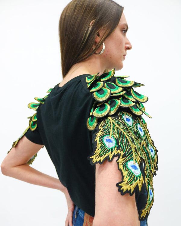 Ragyard Evergreen - Black Peacock Patch T-Shirt