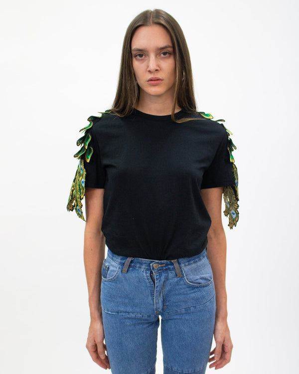 Ragyard Evergreen - Black Peacock Patch T-Shirt