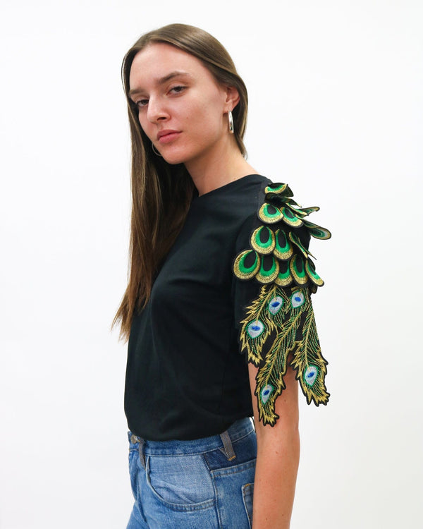 Ragyard Evergreen - Black Peacock Patch T-Shirt