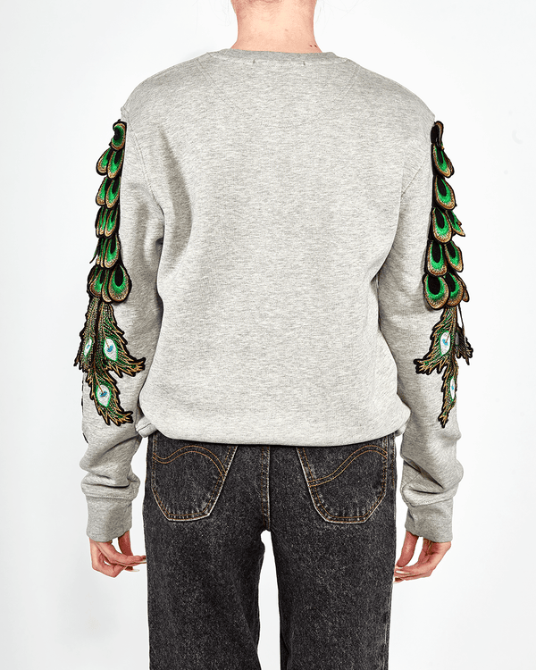 Ragyard Evergreen - Grey Peacock Patch Sweatshirt