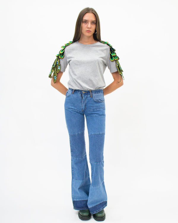 Ragyard Evergreen - Grey Peacock Patch T-Shirt