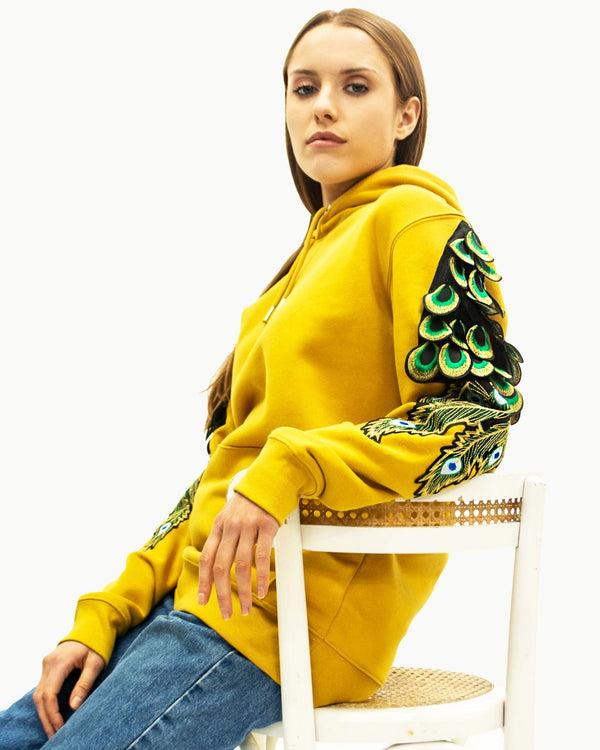 Ragyard Evergreen - Ochre Peacock Patch Hoodie