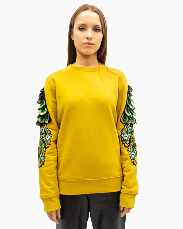 Ragyard Evergreen - Ochre Peacock Patch Sweatshirt