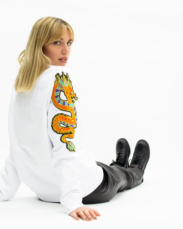 Ragyard Evergreen - White Dragon Patch Sweatshirt