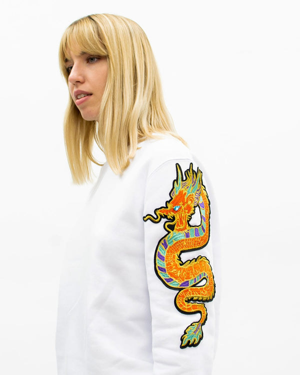 ragyard Evergreen - White Dragon Patch Sweatshirt