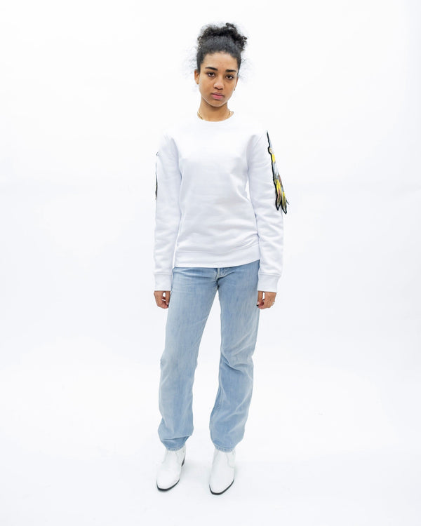 Ragyard Evergreen - White Parrot Patch Sweatshirt