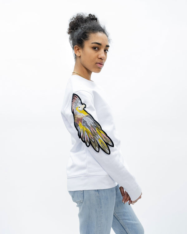 ragyard Evergreen - White Parrot Patch Sweatshirt