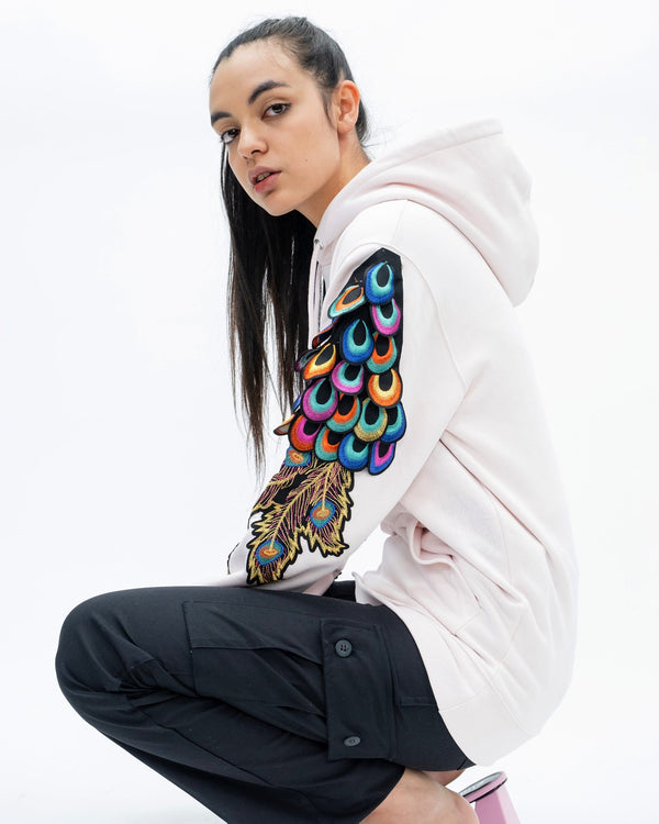 Ragyard Psychedelic Peacock Hoodie Candy Pink