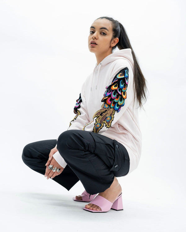 ragyard Psychedelic Peacock Hoodie Candy Pink