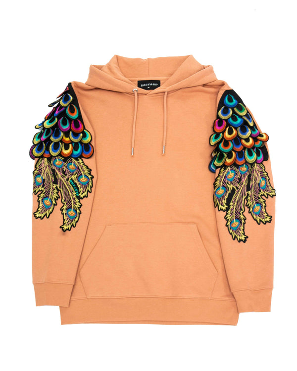 ragyard Psychedelic Peacock Sleeve Hoodie Mushroom