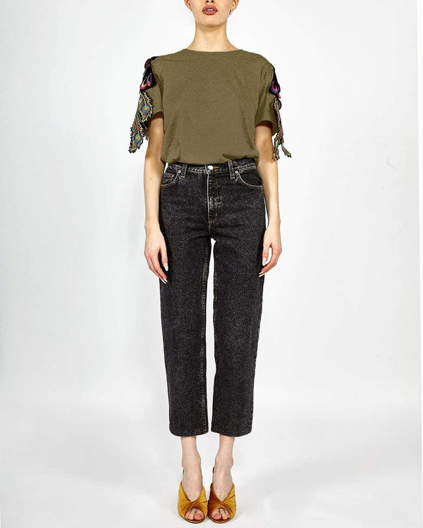 ragyard Psychedelic Peacock T-Shirt Khaki