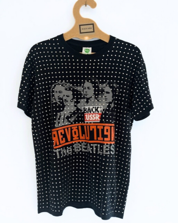 ragyard Vintage Black BEATLES T-shirt with all over diamante studs
