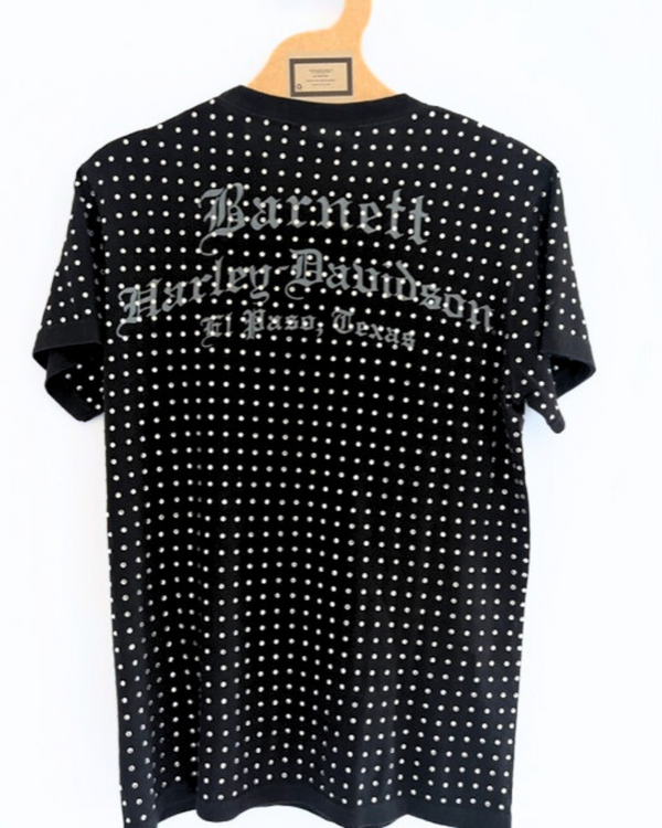 Ragyard Vintage Black HARLEY DAVIDSON T-shirt With All Over Diamante Studs