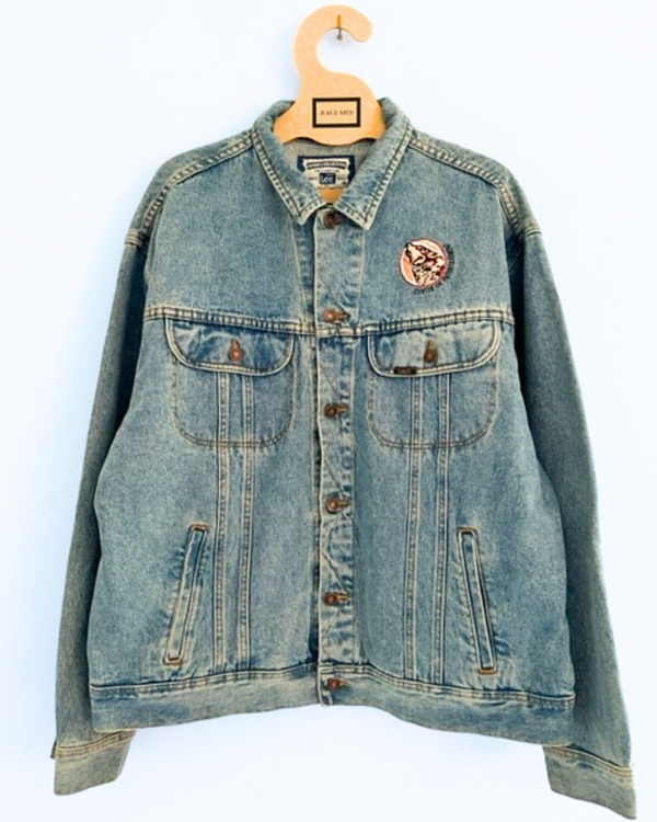 ragyard Vintage LEE / WOLF DEN denim jacket with detachable macrame peacock collar