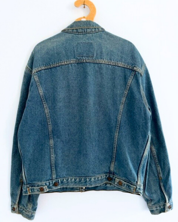 Ragyard Vintage LEVI 70's Blue Denim Jacket With Detachable Macrame Peacock Collar