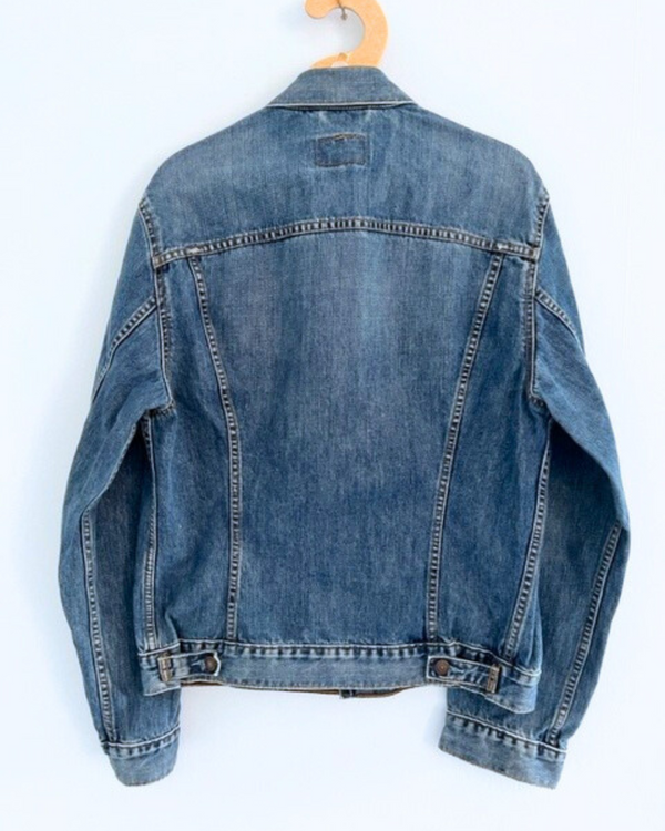 Ragyard Vintage LEVI Slim Fit Denim Jacket With Detachable Macrame Peacock Collar