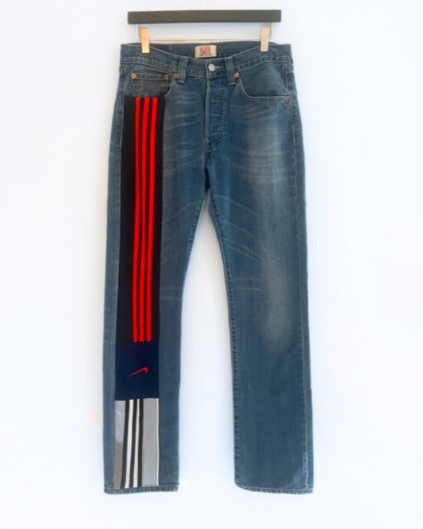 ragyard Vintage LEVIS 501 Jeans with vintage sportswear panelling