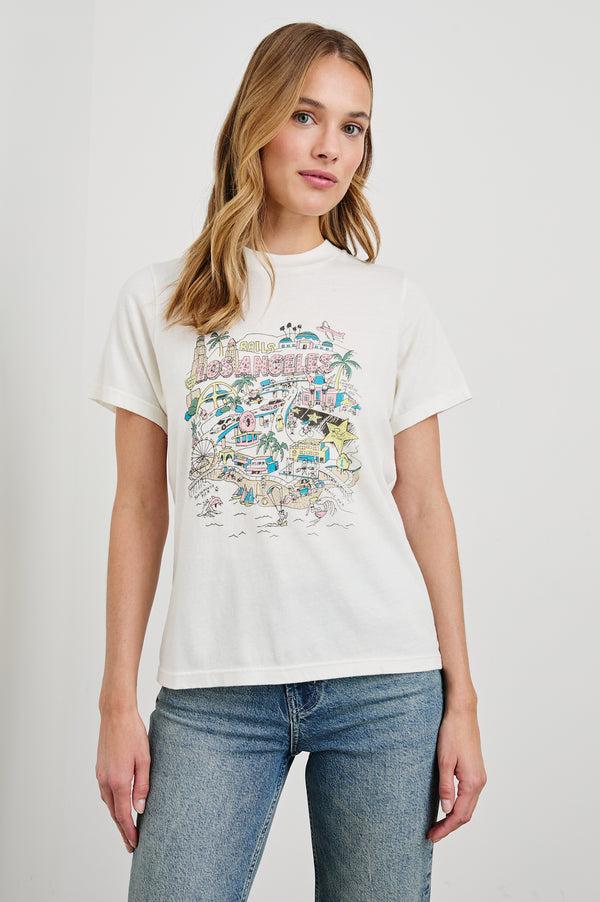 Rails Boyfriend T-shirt Rails Los Angeles Map White