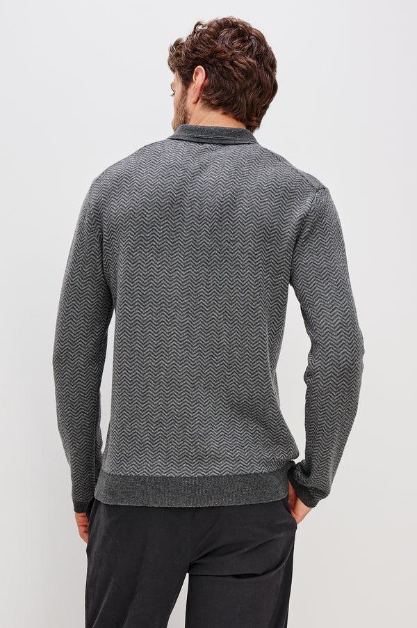 Rails Herrington Sweater Charcoal Herringbone Melange