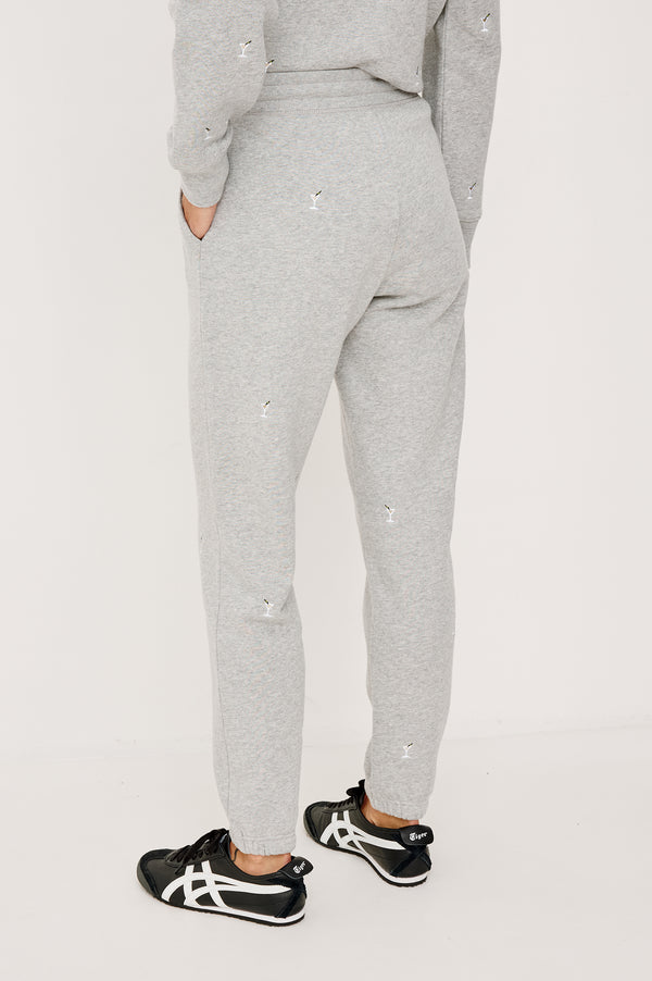 Rails Kingston Sweatpant Heather Grey Martini Embroidery
