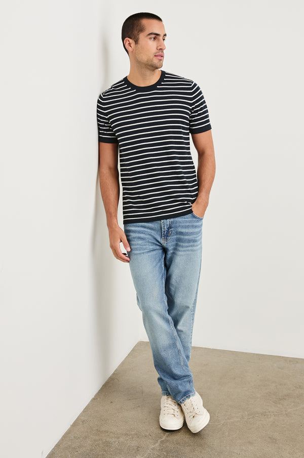 Rails Mason Cotton Cashmere T-shirt Nautical Navy Stripe
