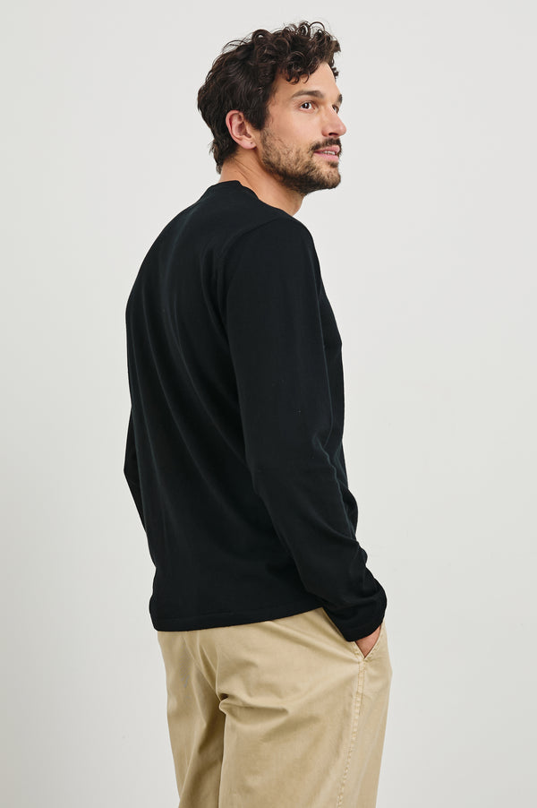 Rails Quentin Cotton Cashmere Long Sleeve Tee Black