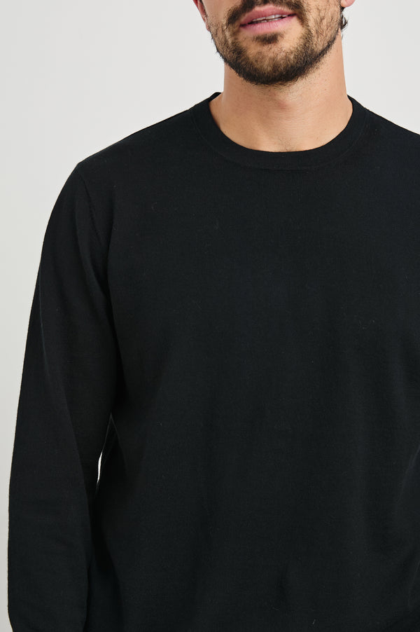 rails Quentin cotton cashmere long sleeve tee Black